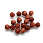 Man-made Gemstone No-Hole Ball - 06MM BROWN GOLDSTONE