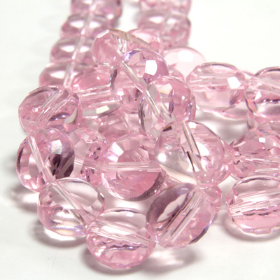 Chinese Cut Crystal Bead - Round Disc Side Drilled 08MM ROSALINE