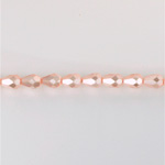 Czech Glass Pearl Faceted Fire Polish Bead - Pear 08x6MM LT ROSE 70424