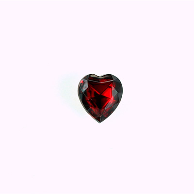 Glass Point Back Foiled Tin Table Cut (TTC) Stone - Heart 06x5MM RUBY