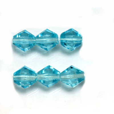 Czech Glass Fire Polished Bead - Bicone 10MM AQUA