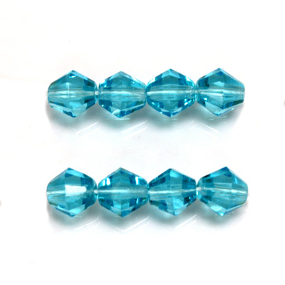 Czech Glass Fire Polished Bead - Bicone 08MM AQUA