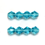 Czech Glass Fire Polished Bead - Bicone 08MM AQUA