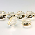 Chinese Cut Crystal Bead - Round Twist 18MM CHAMPAGNE