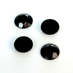 Plastic Flat Back Rose Cut Rhinestone - Round 13MM JET