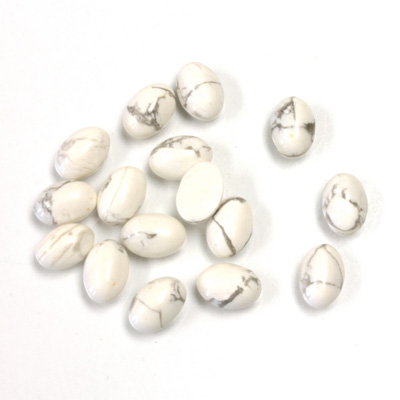 Gemstone Cabochon - Oval 07x5MM WHITE HOWLITE