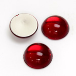 Plastic Flat Back Foiled Cabochon - Round 16MM RUBY