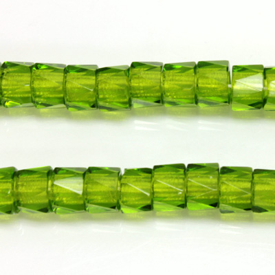 Czech Glass Fire Polished Bead - Round Pony 09x6MM OLIVINE