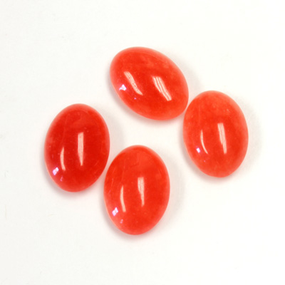 Gemstone Flat Back Cabochon - Oval 14x10MM QUARTZ DYED #44 RED