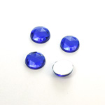 Plastic Flat Back Foiled Rauten Rose Rhinestone - Round 10MM SAPPHIRE