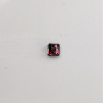 Czech Glass Flat Back Rose Cut Stone - Square 04x4MM AMETHYST Foiled