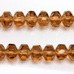 Czech Glass Fire Polished Bead - Rondelle Disc 8x6MM SMOKE TOPAZ