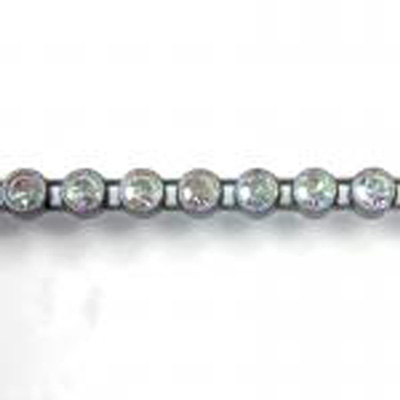 Plastic Rhinestone Banding 1 Row PP17 (SS8) CRYSTAL AB-GREY