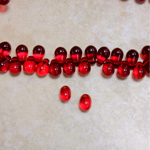 Czech Pressed Glass Pendant - Smooth Drop 6x4MM RUBY