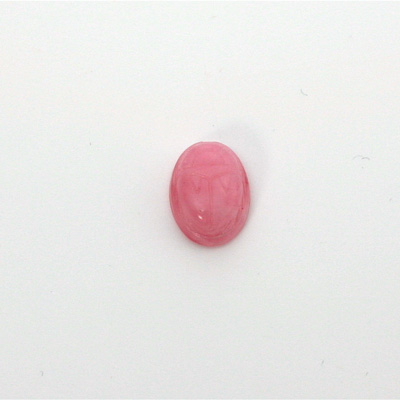 German Plastic Flat Back Scarab - Oval 10x8MM ROSE QUARTZ