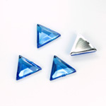 Plastic Flat Back Foiled Rose Cut Rhinestone - Triangle 13x13MM SAPPHIRE