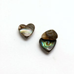 Gemstone 1-Hole Heart 10MM ABALONE