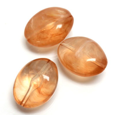 Plastic  Bead - Mixed Color Smooth Fancy Oval 23x17MM BEIGE QUARTZ