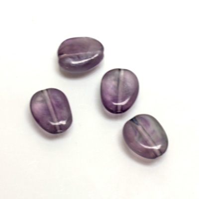 Plastic  Bead - Mixed Color Smooth Flat Abstract 12x10MM LIGHT AMETHYST SILK