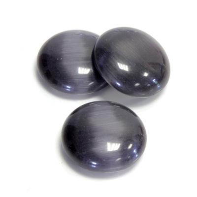 Fiber-Optic Cabochon - Round 18MM CAT'S EYE GREY