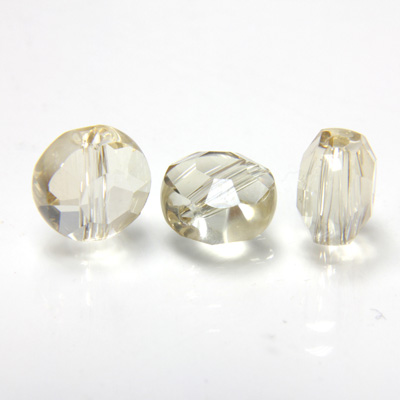 Chinese Cut Crystal Bead Side Drilled Coin - Round 08MM CHAMPAGNE LUMI COAT