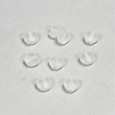 Czech Pressed Glass Bead - Smooth Heart 06x6MM MATTE CRYSTAL