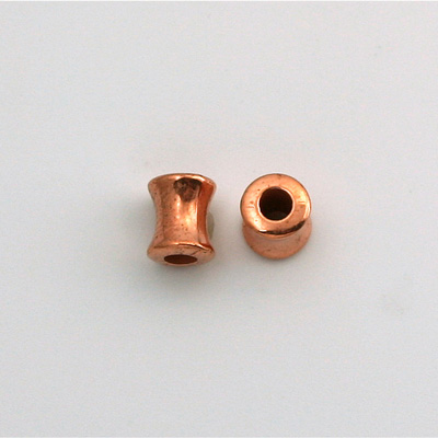 Metalized Plastic Bead - Hourglass Tube 08x6MM COPPER