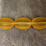 Czech Pressed Glass Bead - Ribbed Melon Oval 17x11MM MATTE TOPAZ