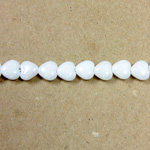 Czech Pressed Glass Bead - Smooth Heart 06x6MM WHITE LUSTER