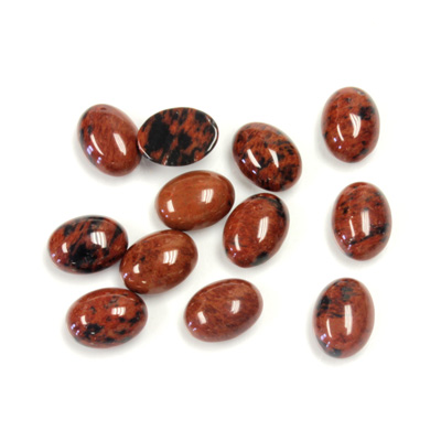 Gemstone Cabochon - Oval 08x6MM RED OBSIDIAN