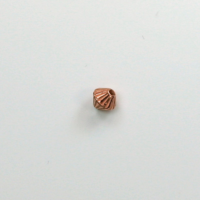 Metalized Plastic Bead - Ribbed Bicone 05MM COPPER