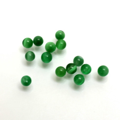 Fiber-Optic 1-Hole Ball - 04MM CAT'S EYE GREEN