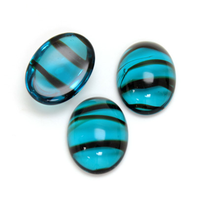 Glass Medium Dome Cabochon - Oval 18x13MM BLUE TORTOISE