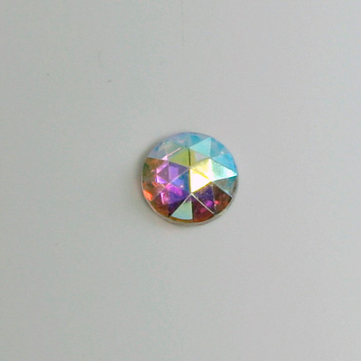 Glass Flat Back Foiled Rauten Rose - Round 10MM CRYSTAL AB