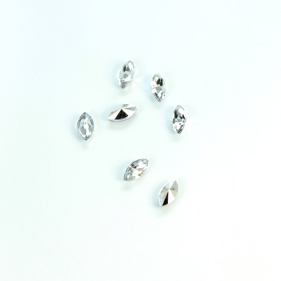 Plastic Point Back Foiled Stone - Navette 06x3MM CRYSTAL