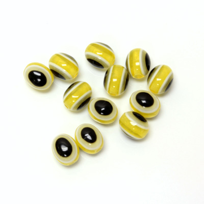 Plastic Eye Bead - Oval 10x8MM YELLOW