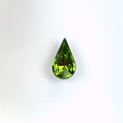 Glass Point Back Foiled Tin Table Cut (TTC) Stone - Pear 08x4.8MM OLIVINE