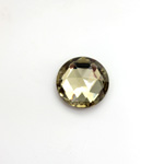 Glass Flat Back Foiled Rauten Rose - Round 13MM BLACK DIAMOND