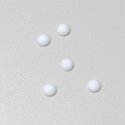 Plastic Flat Back Opaque Cabochon - Round 05MM CHALKWHITE