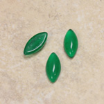 Glass Medium Dome Cabochon - Navette 15x7MM CHRYSOPHRASE