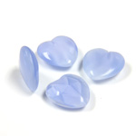 Glass Point Back Buff Top Stone Opaque Doublet - Heart 12x11MM BLUE MOONSTONE