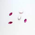 Plastic Flat Back Foiled Rose Cut Rhinestone - Navette 06x3MM FUCHSIA