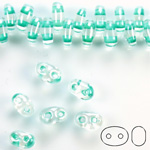 Preciosa Czech Glass 2-Hole Seed Bead - Twin 2.5x5MM CRYST-LUSTER TEAL 38658 Strung