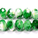 Chinese Cut Crystal Millefiori Bead - Rondelle 12MM GREEN