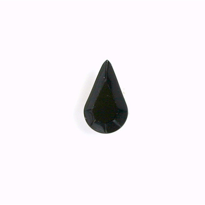 Glass Point Back Tin Table Cut (TTC) Stone - Pear 10x6MM JET