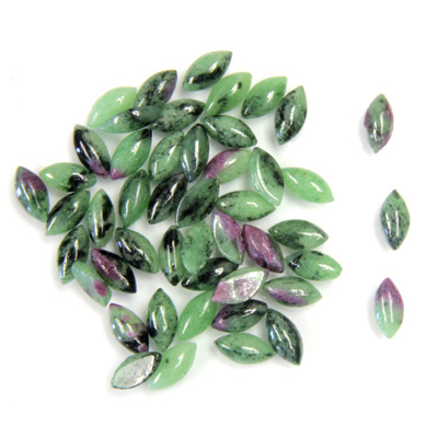 Gemstone Cabochon - Navette 06x3MM ZOISITE RUBY