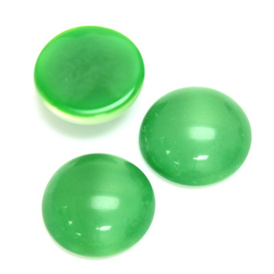 Glass Medium Dome Cabochon - Round 18MM MOONSTONE GREEN