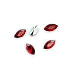 Plastic Point Back Foiled Stone - Navette 10x5MM RUBY