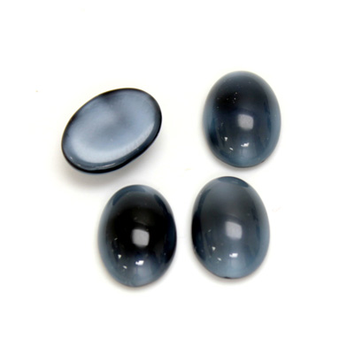 Glass Medium Dome Cabochon - Oval 14x10MM PEARL BLUE SPINEL