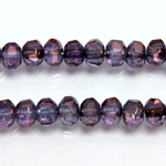 Czech Glass Fire Polished Bead - Rondelle Disc 6x5MM LUMI PURPLE